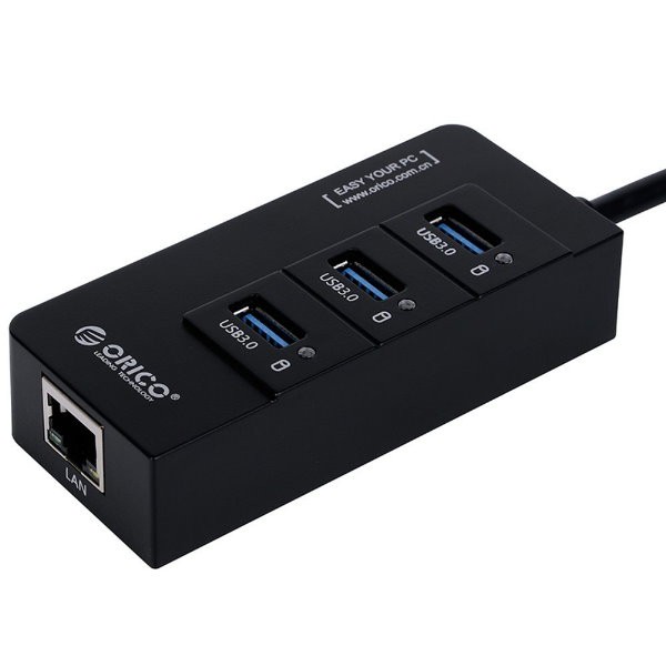 ORICO HR01-U3 USB HUB 3 Port USB 3.0 With USB LAN Card Adapter RJ45