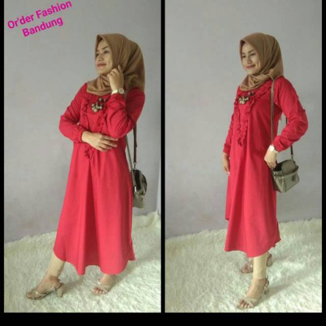Tunik Renda Merah Cabe