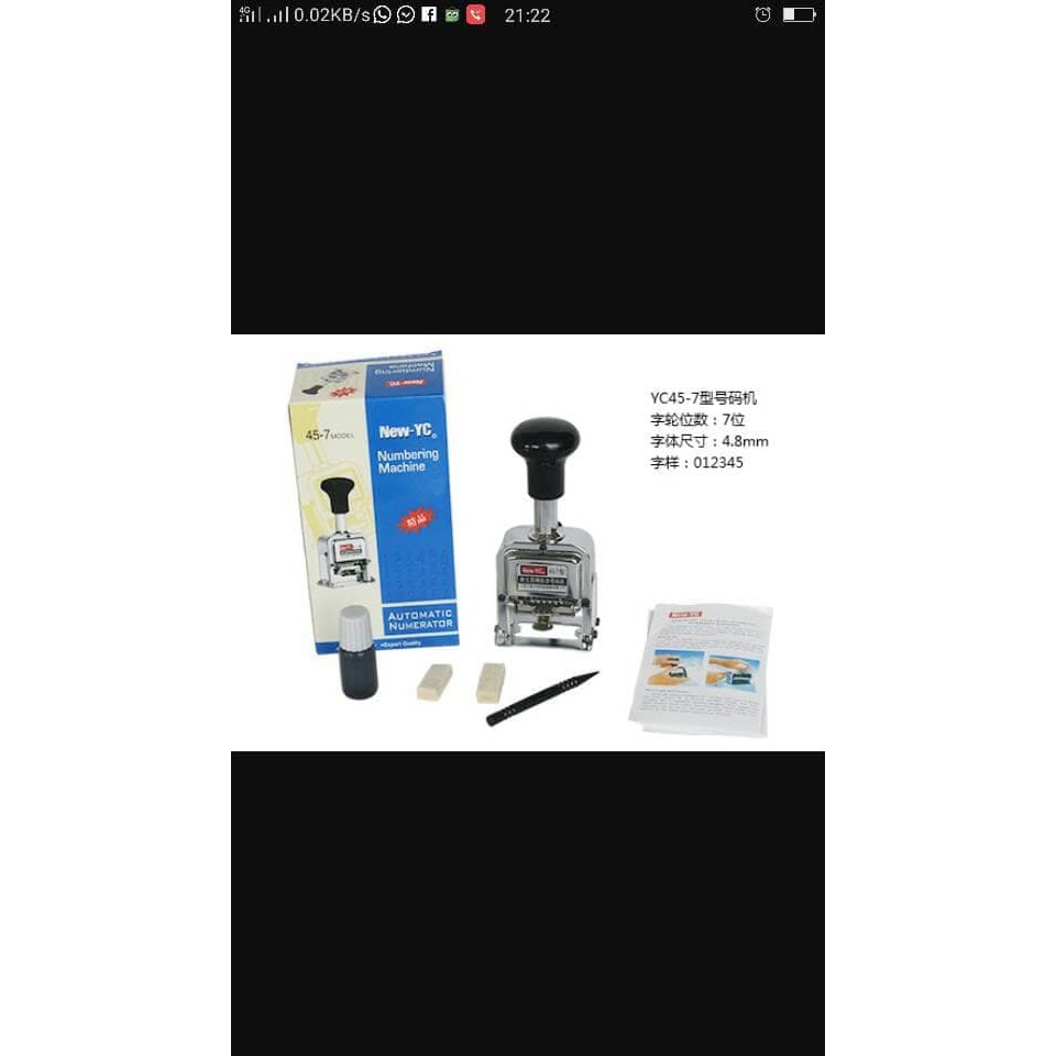 Numerator New YC 7 Digit/ Stempel Nomor otomatis / Automatic Numbering