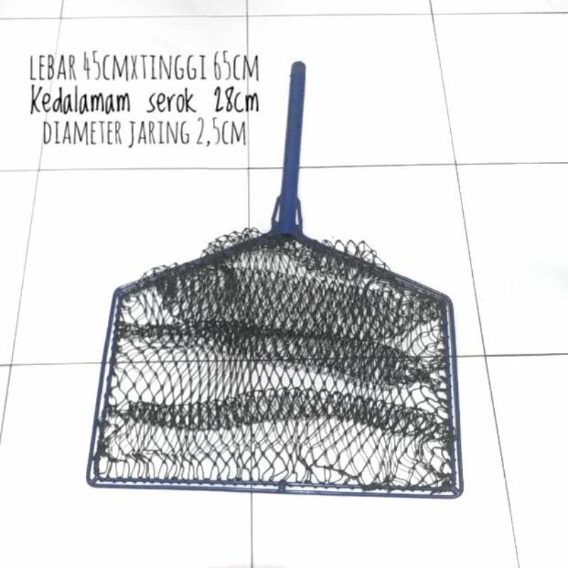 Serokan Ikan Besar Komsumsi,Lele,Nila,Mujair,Gurami,Serok Ikan Kosumsi 2in1.62cm+45cm0