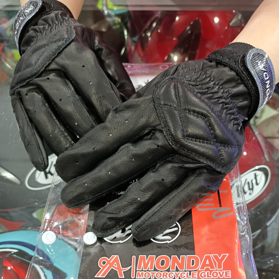 Sarung Tangan Kulit Monday FULL FINGER/Sarung Tangan Motor Premium/Sarung Tangan Kulit Murah/Motorcycle Gloves