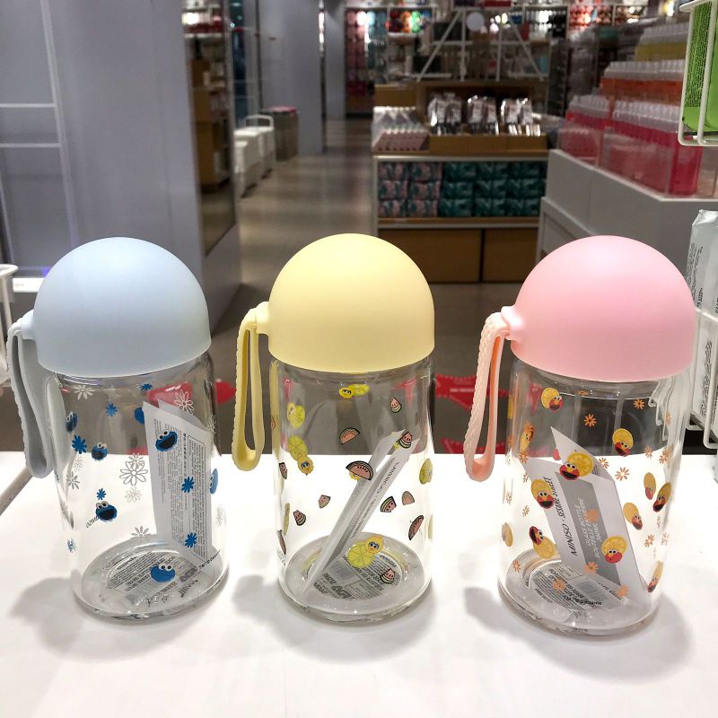 BOTOL SESAME STREET MINISO BOTOL KACA MINISO BOTOL ELMO COOKIE MONSTER BIG BIRD BOTOL MINISO