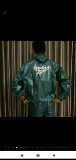 Jas hujan setelan rebook sauna suit SIZE AKURAT.