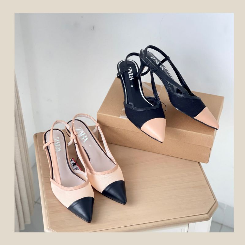 Sepatu zara heels 5cm import wanita