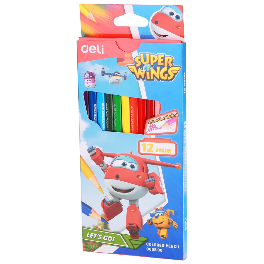 

Deli | Pensil Warna (Color Pencil) Super Wings 12 warna | EC00800