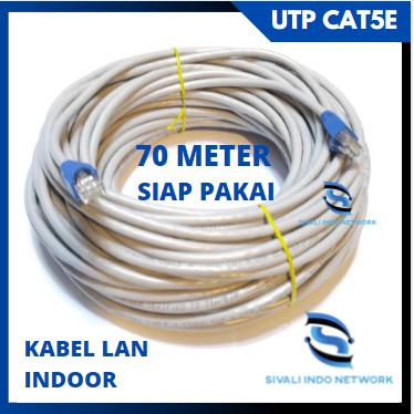 70 METER SPECTRA KABEL LAN UTP CAT5E INDOOR SIAP PAKAI [SUDAH CRIMPING RJ45 + PLUGBOOTH]