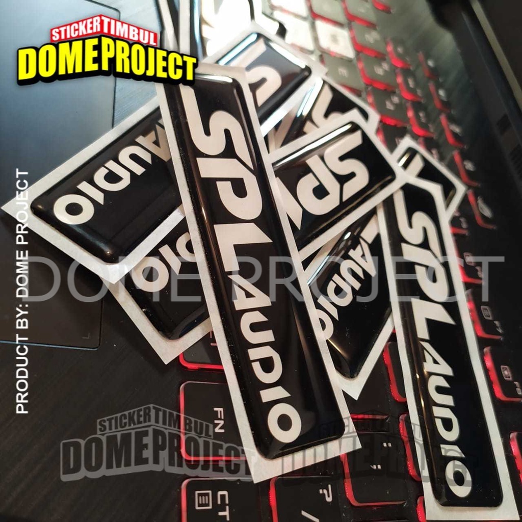 EMBLEM STIKER SOUND SPL AUDIO STIKER AUDIO STICKER LENTUR 3D BENTUK KOTAK UKURAN 24MM X 98MM