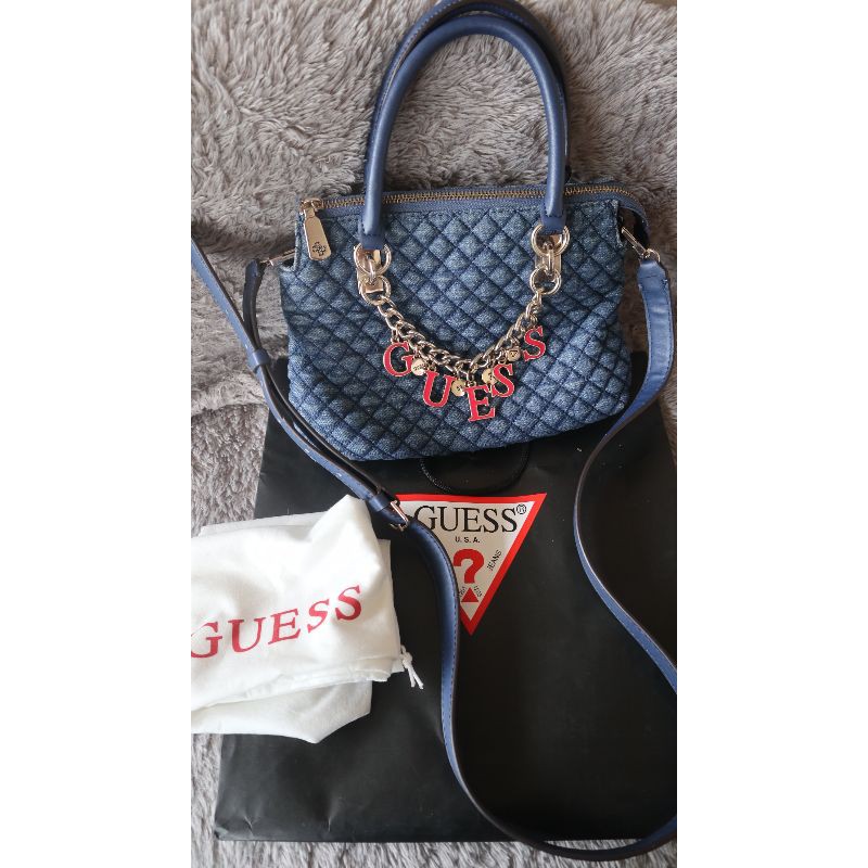 Tas Guess Denim Satchel Preloved