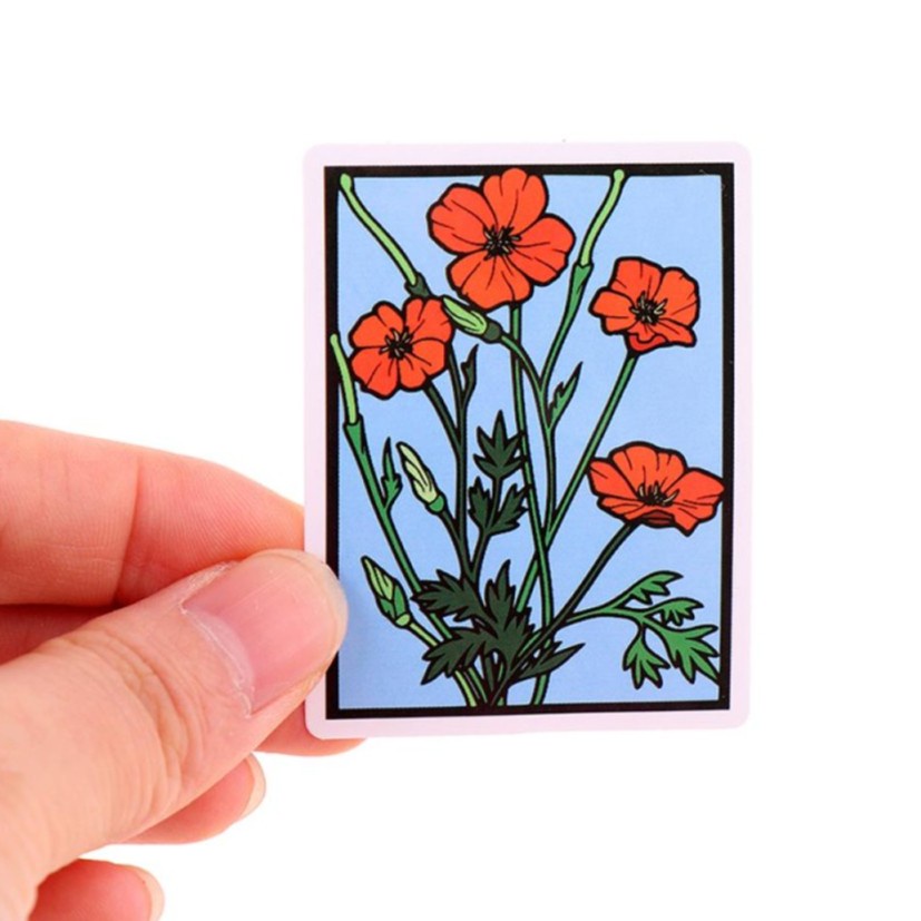 Flower &quot;Lest We Forget&quot; PVC Sticker (10pcs)