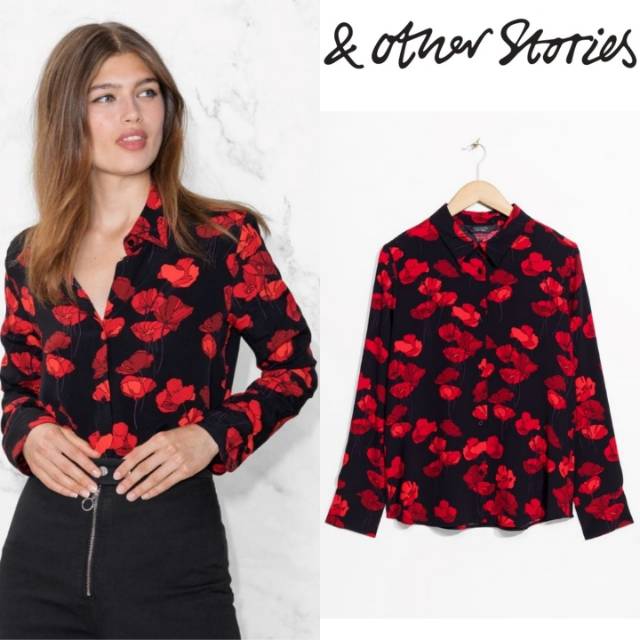 & Other Stories Poppy Print Blouse