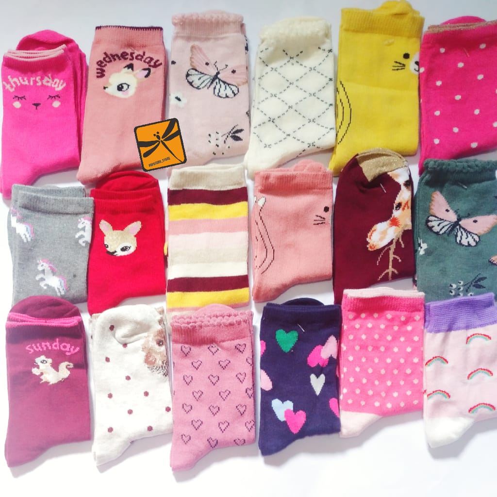 kaos kaki anak karakter lucu panjang motif ukuran TK/SD murah