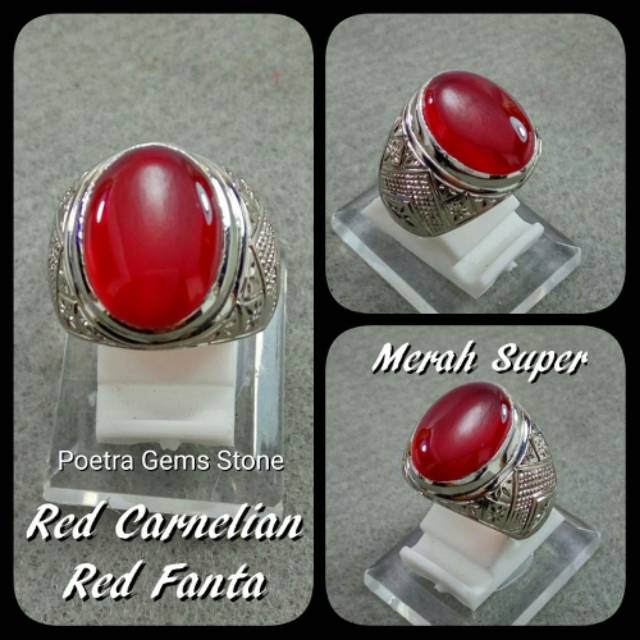 CINCIN BATU AKIK NATURAL RED CARNELIAN MERAH CABE TOP QUALITY