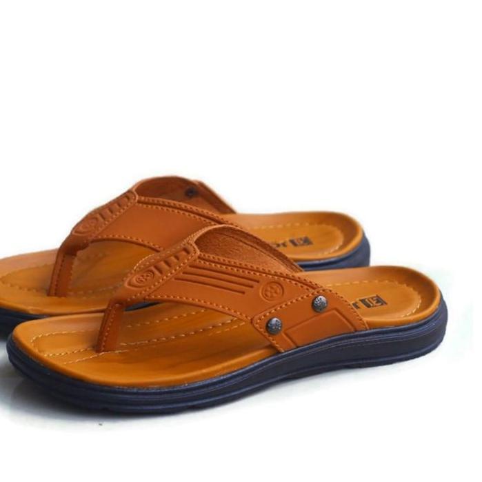 LARIS LR057 Sandal Sendal Kulit Pria Dewasa Asli Original Sendal Jepit Kulit Cowok Casual Import Te