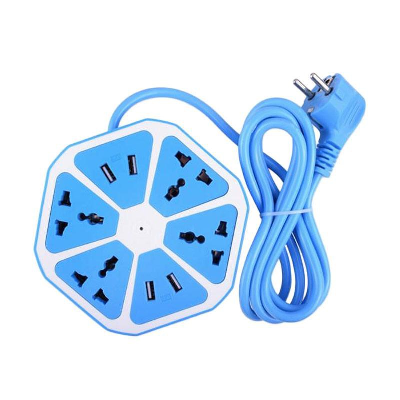 Stop Kontak Hexagon Kabel Roll 4 Listrik + 4 USB