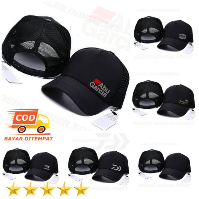 ⭐⭐⭐⭐⭐Topi mancing topi angler topi outdoor topi jaring pelindung panas