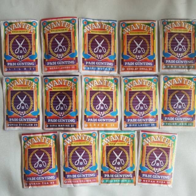 

pewarna pakaian wantex padi gunting 10 bungkus = 42.500 ( part 2 )