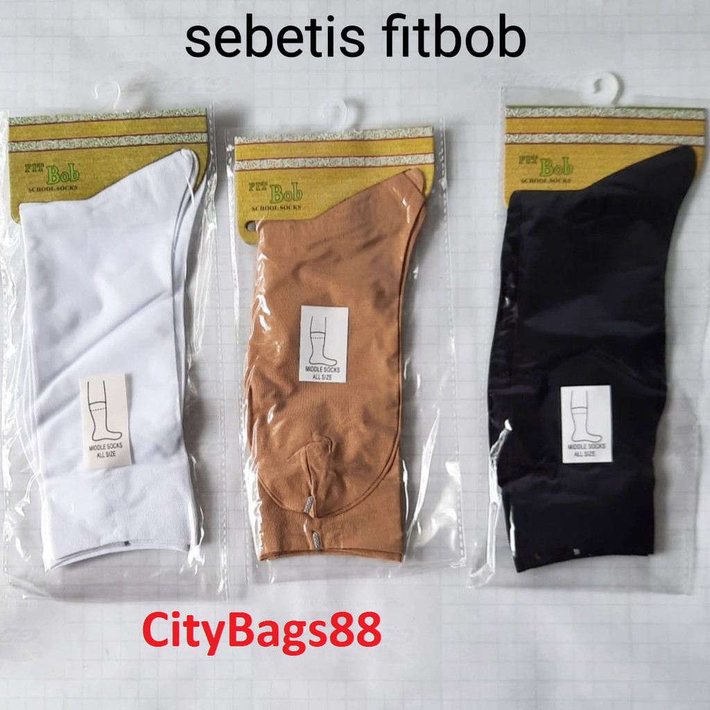 CityBags-Stocking  KAOS KAKI FORMAL FIT BOB hitam putih cream