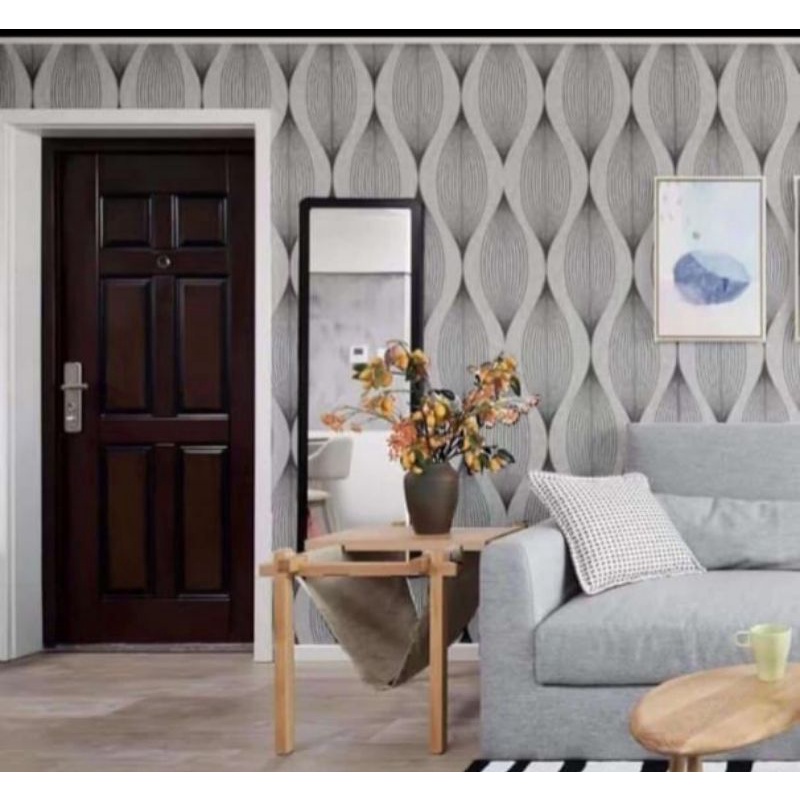 Wallsticker/wallpaper sticker/wallpaper/wallsticker murah/sticker 3D/wall sticker 3D/sticker dinding-spidal abu