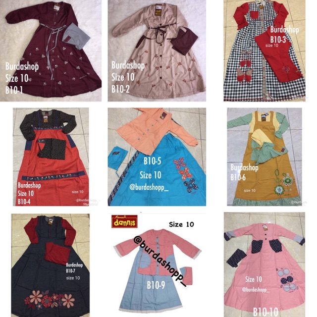 BAJU MISLIM ANAK DANNIS PEREMPUAN SIZE 10
