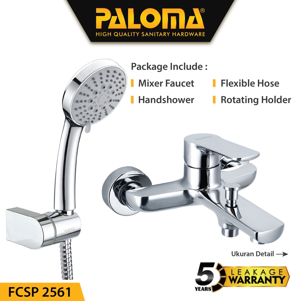 PALOMA FCSP 2561 Paket Keran Mixer Shower Set Panas Dingin Kran Air