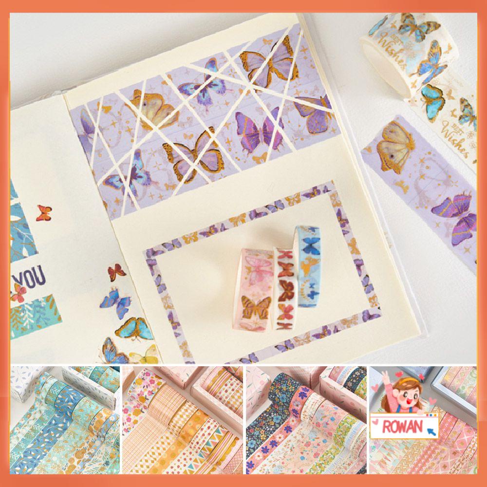 R-flower 10 Rol / Set Tape / Selotip Washi Motif Bunga / Hati Untuk Dekorasi Scrapbook DIY