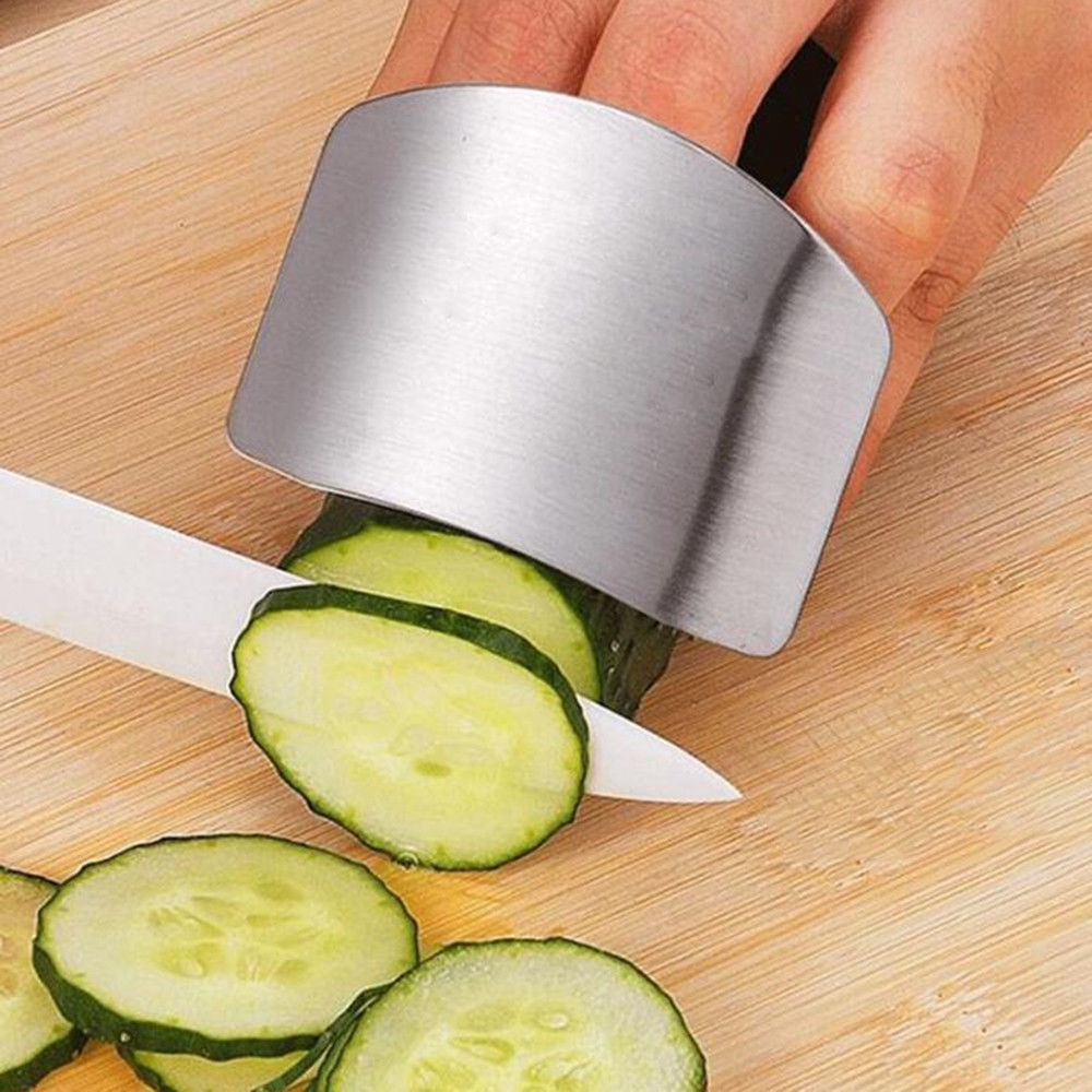 Kitchen Finger Hand Protector Guard Stainless Steel Chop Slice Shield Cook Tool