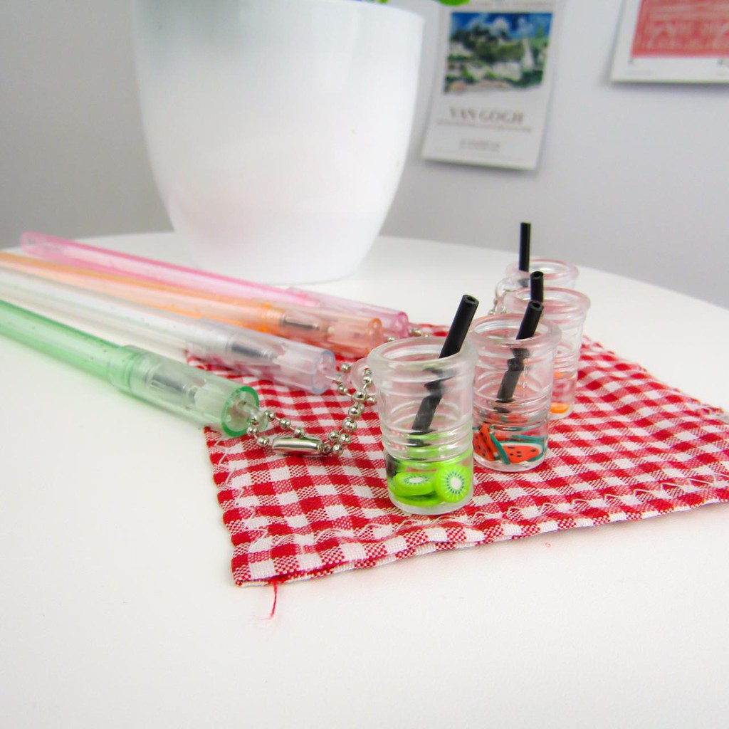 Pulpen Minuman Jus Buah LEMONADE dengan topping pen bolpen  lucu kado unik BUKAN boba bubble tea cod-1