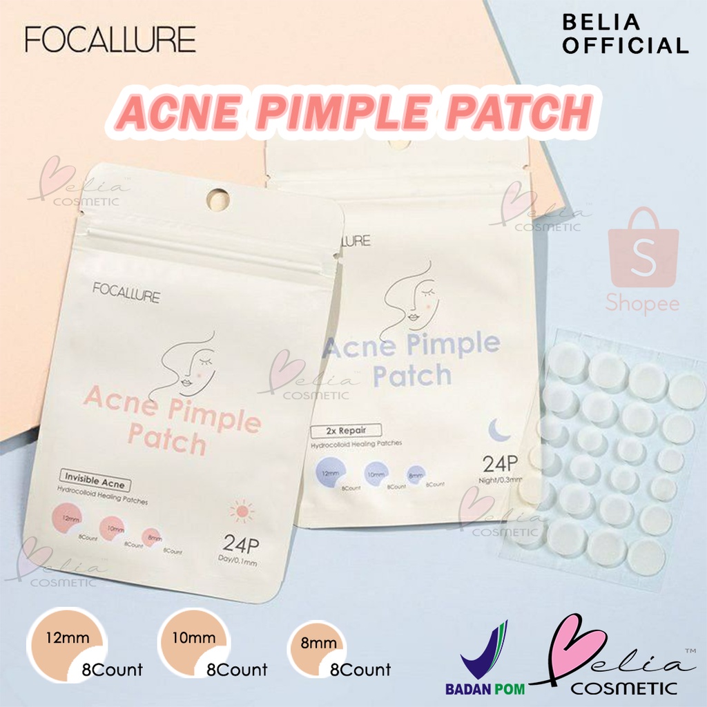 ❤ BELIA ❤ FOCALLURE Acne Pimple Patch Day Invisible Acne FA186 | Night 2x Repair | 24 Patch | Solusi Jerawat | BPOM