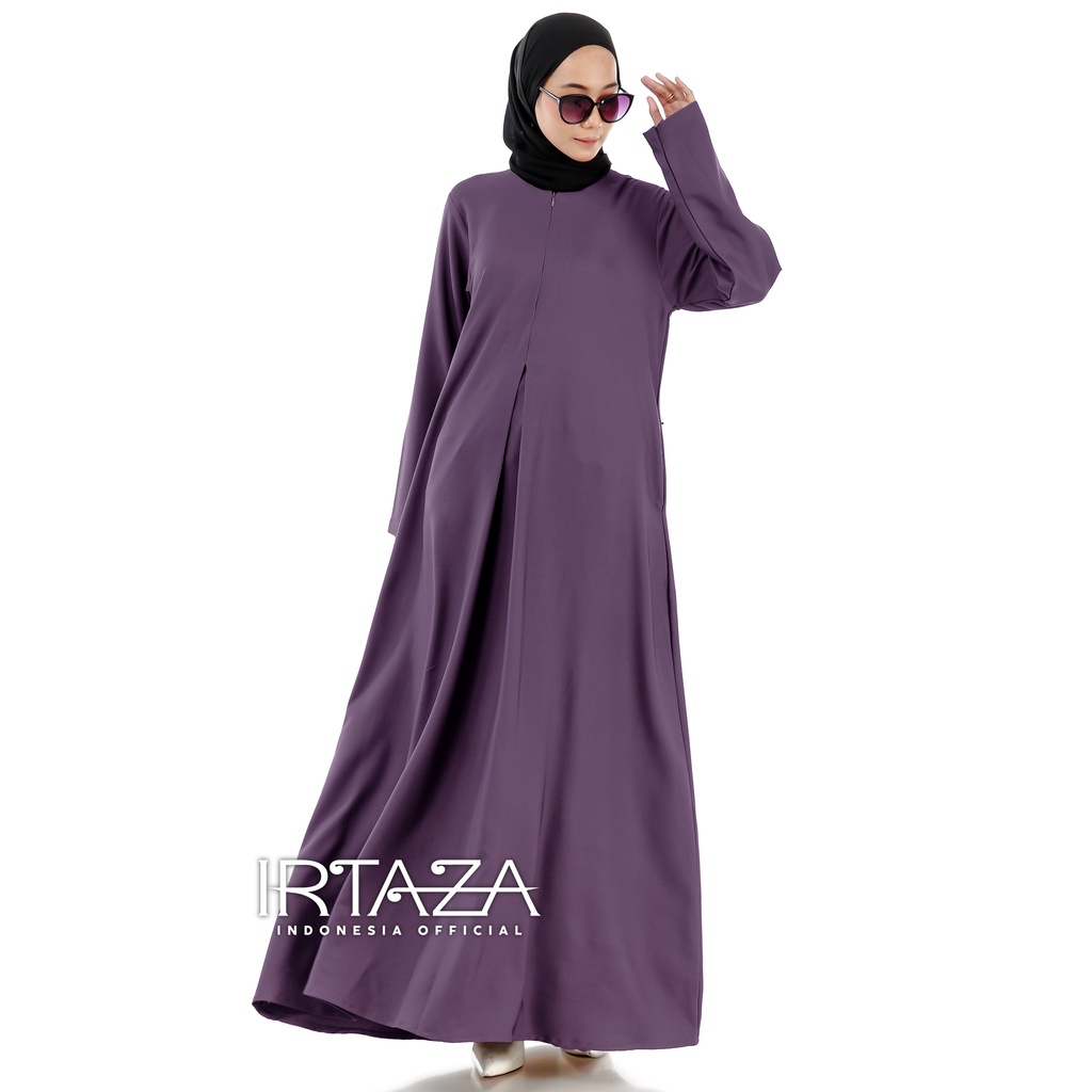 Gamis Abaya Polos Rainbow Twill Shakila Dress Busana Muslimah-Abaya Plum