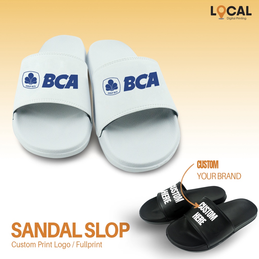 SANDAL SLOP CUSTOM BANK BCA - Local Print
