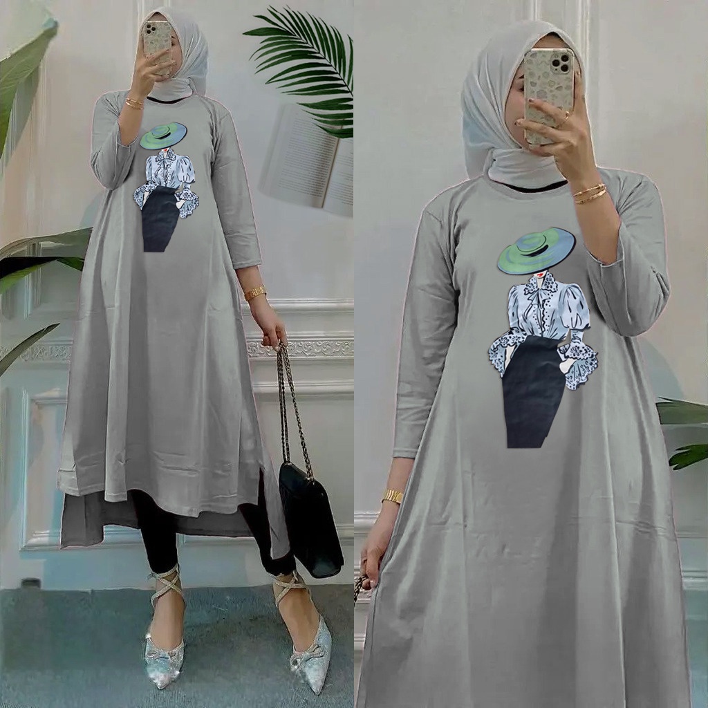 RILLO  - Gamis Midi Dress Classy Muslimah Terbaru