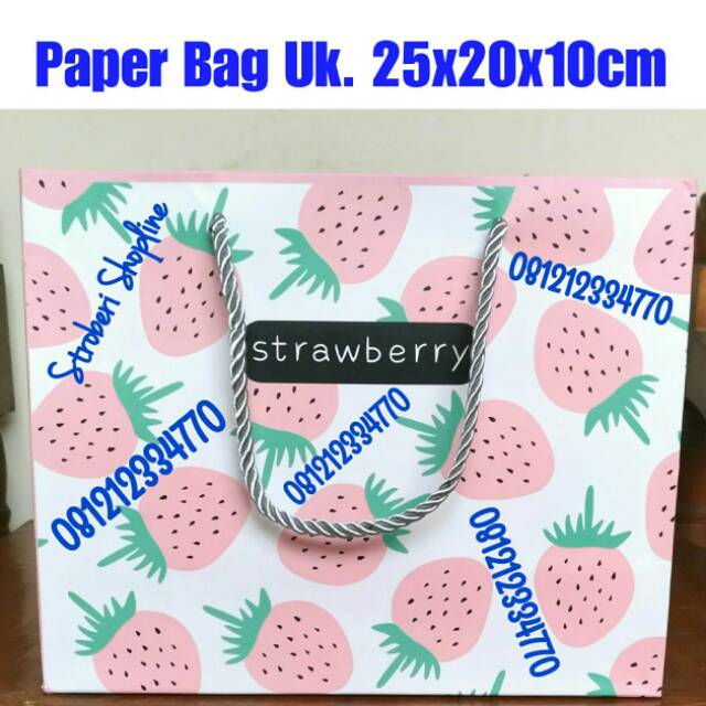 

Paper Bag Strawberry Uk. 25x20x10cm