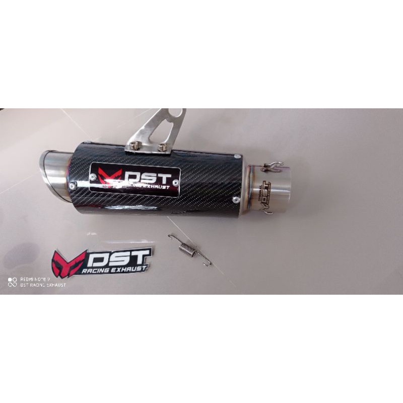 Knalpot original DST Racing carbon full stenlis knalpot racing universal intel 50mm-4