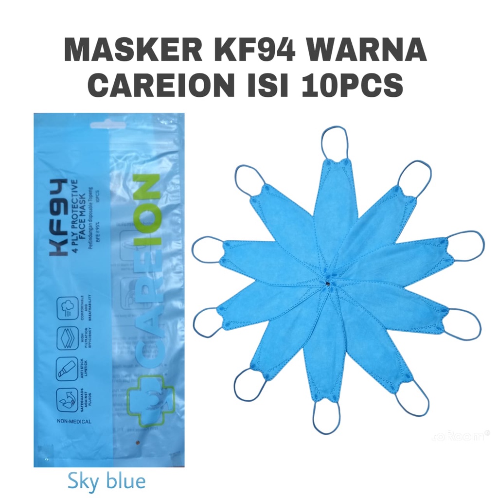 MASKER KF94 CAREION MASKER KF 94 MASKER KOREA 4PLY ISI 10pc - WARNA