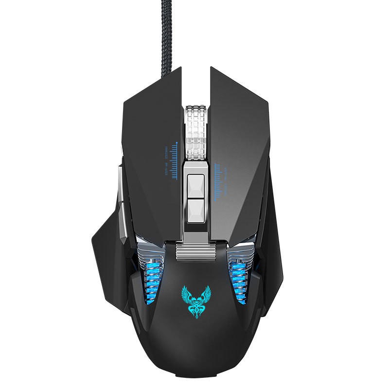 Mouse Gaming USB 7200dpi 7 Tombol Gaming Mouse Metal Wheel Design