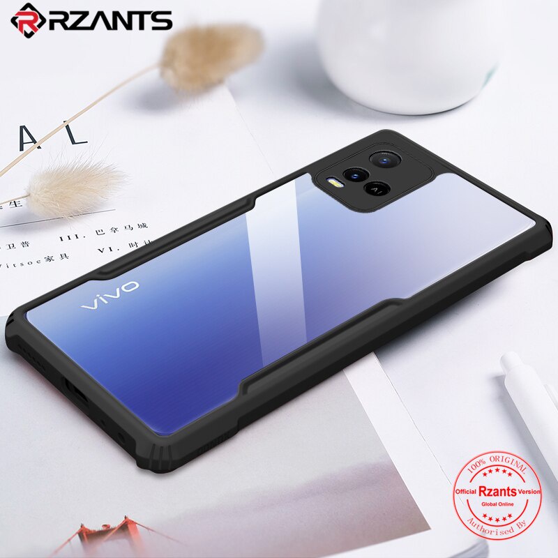 PAKET 2 IN 1 Case Vivo Y21 Armor Fusion Transparent Prmium Casing Free Tempered Glass