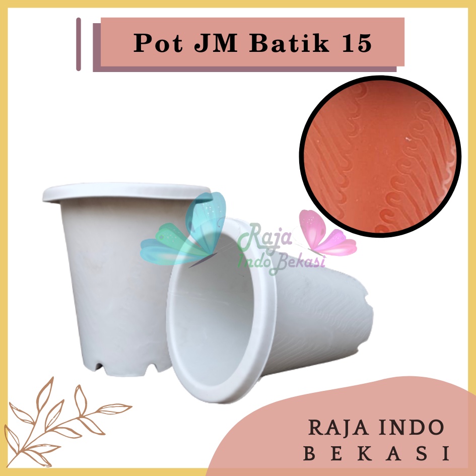 Pot Jm Ruby Batik 15 Putih Coklat Merah Bata Terraccota Terakota Pot Astor Pot Bunga Bulat Tinggi Mirip Pot Yogap 10 15  17 18 19 Tebal Murah