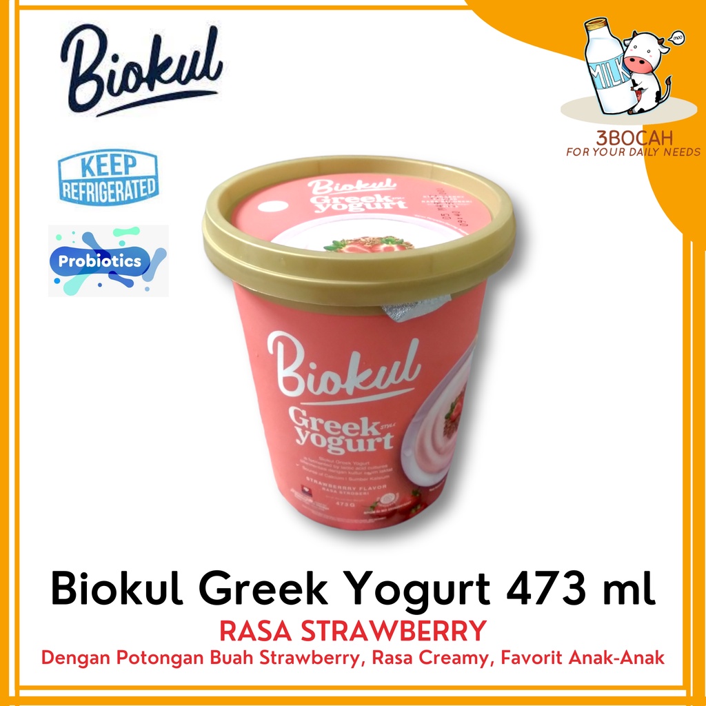 

Biokul Greek Yogurt Plain / Honey / Strawberry 473 Gram Dari Diamond Yoghurt