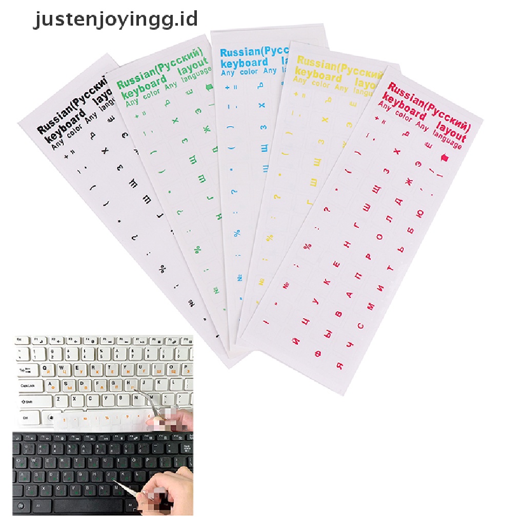 Stiker Film Pelindung Keyboard Bahasa Rusia Untuk Notebook