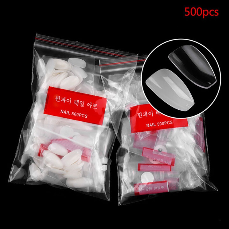 【COD】FLID 500Pcs Kuku Palsu Bulat Bahan Akrilik untuk Manicure UV Gel