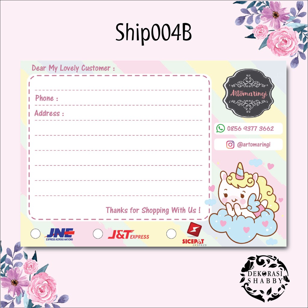 

Hanabi Shipping Sticker PER PCS HVS Doff Sticker Pengiriman Kode Ship004B