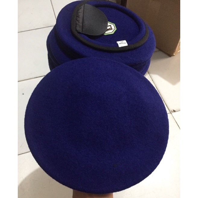 baret biru airud[baret polair baret camel pure wool