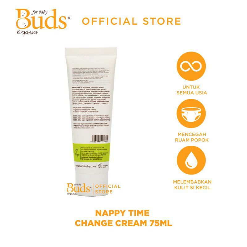 Buds Organic Nappy Time Change Cream 75ml