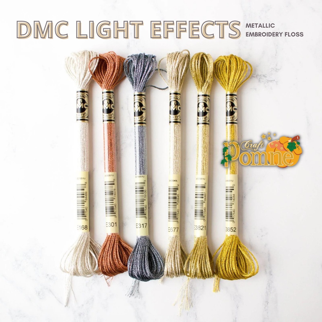 DMC EMBROIDERY FLOSS ART 317W JEWEL LIGHT EFFECTS GLITTER METALLIC | Benang Sulam Katun DMC Metalik - Jewel Effects