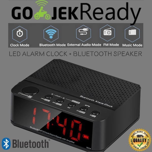 Speaker Mini Bluetooth &amp; Radio FM &amp; Jam Meja digital HandsFree Alarm