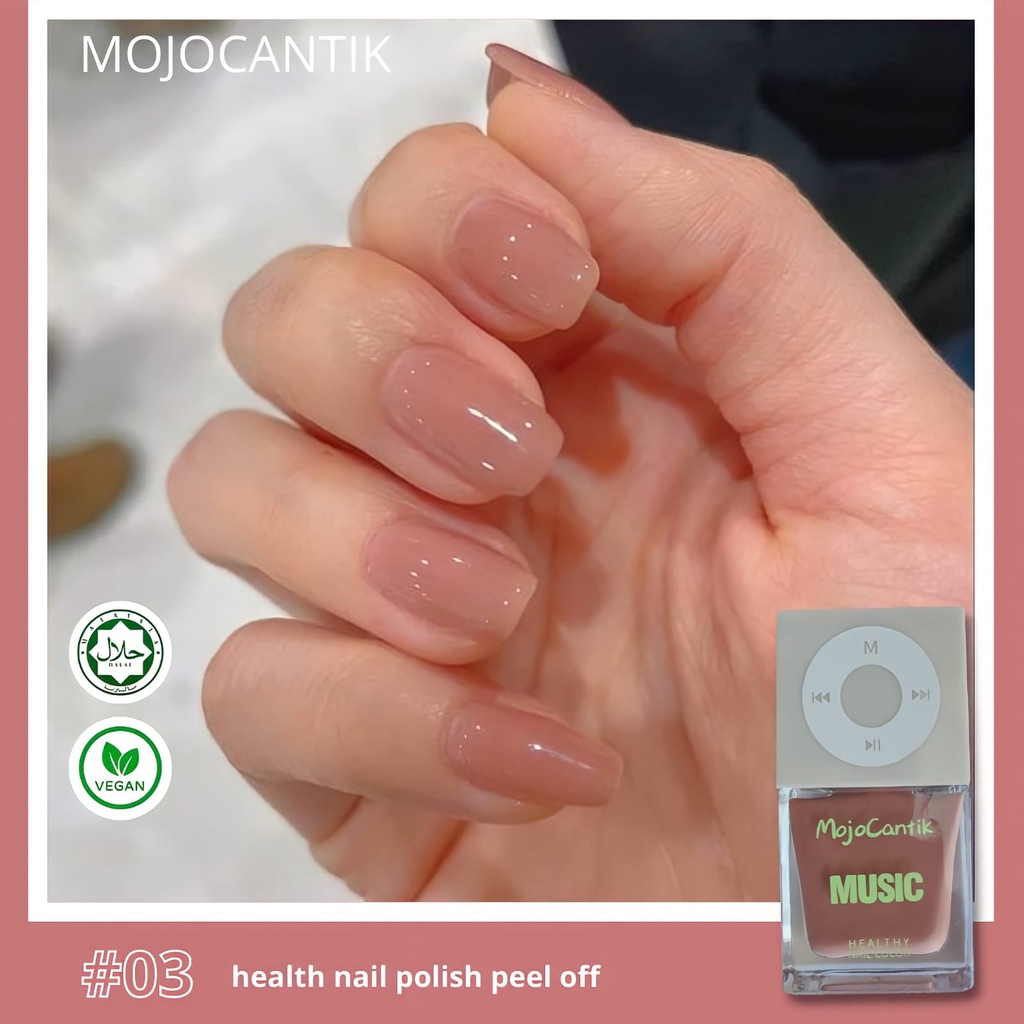 Kutek Music Peel Off Series Brave NudyRed Kutek Halal Healthy Nail Polish