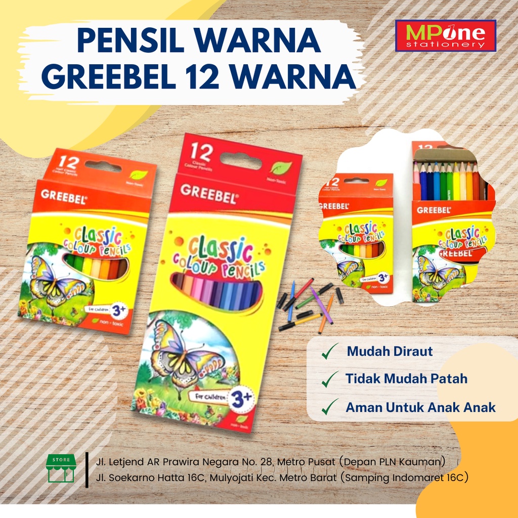 

PENSIL WARNA / GREEBEL Classic Colour / 12 Warna