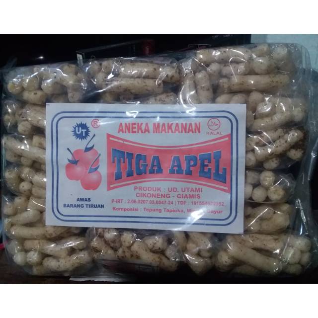 

Krupuk pedas tiga apel
