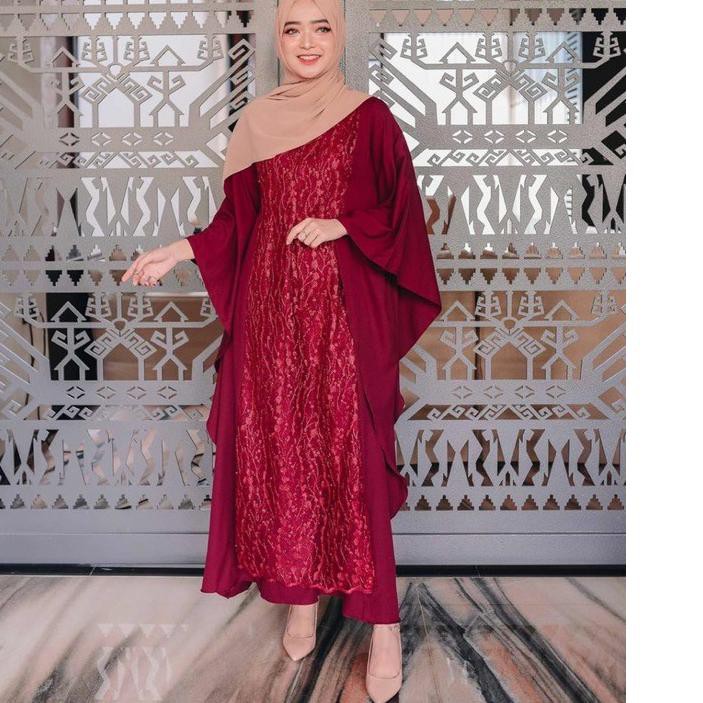 ✺ DELOVA KAFTAN - KAFTAN WANITA - KAFTAN BROKAT - BAJU MUSLIM WANITA - KAFTAN JUMBO - KAFTAN ☚