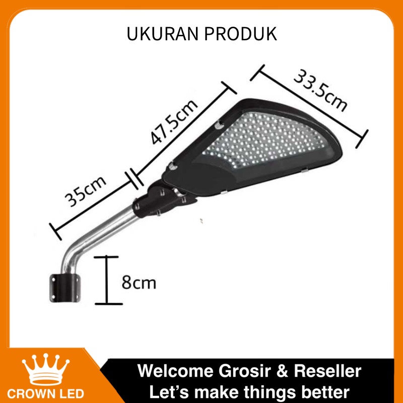 Lampu Jalan LED 50 Watt PJU Waterproof Awet Super Terang Free Tiang